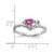 14k White Gold 4mm Heart Pink Sapphire VS Diamond ring Y4587SP/VS