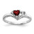 14k White Gold 4mm Heart Garnet A Diamond ring Y4587GA/A