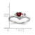14k White Gold 4mm Heart Garnet A Diamond ring Y4587GA/A