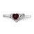 14k White Gold 4mm Heart Garnet A Diamond ring Y4587GA/A