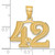 14k Polished Etched Number 42 Pendant AEN42