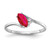 14k White Gold 7x3.5mm Marquise Ruby A Diamond ring Y4746R/A
