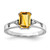 14k White Gold 7x5mm Emerald Cut Citrine A Diamond ring Y4758CI/A