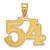 14k Polished Etched Number 54 Pendant AEN54