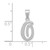 14KW White Gold Script Letter O Initial Pendant YC993WO