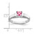 14k White Gold 4mm Princess Cut Pink Tourmaline Ring Y4780PT