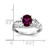 14k White Gold 8x6mm Oval Rhodolite Garnet VS Diamond ring Y4684RG/VS