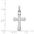 14k White Gold Polished Rounded Cross Pendant XR1557