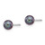 14k White Gold 5-6mm Black Round FW Cultured Pearl Stud Post Earrings XW50PB