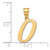 14k Polished Letter O Initial Pendant YC1440O