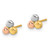 14K Tri-color Circle Post Earrings YE1949