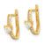14K Polished CZ Heart Hoop Earrings YE1916