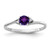 14k White Gold 4mm Amethyst & AA Diamond Ring Y4713AM/AA