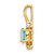 14k Blue Topaz and Diamond Pendant XBS439