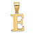 14k Polished Etched Letter E Initial Pendant YC1539E