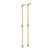 14k Yellow Gold Polished CZ Chain Dangle Post Earrings YE1931