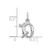 10k White Gold Diamond-cut Initial D Charm 10WCH139-D