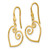 14K Yellow Gold Heart Dangle Shepherd Hook Earrings YE1743
