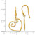 14K Yellow Gold Heart Dangle Shepherd Hook Earrings YE1743