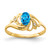 14k 6x4mm Oval Blue Topaz A Diamond ring X9716BT/A