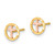 14K Two-tone Circle with Cross Post Earrings YE2119