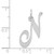 14K White Gold Medium Fancy Script Letter N Initial Charm YC653N