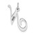 14K White Gold Medium Fancy Script Letter N Initial Charm YC653N