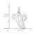 14KW White Gold Script Letter V Initial Charm YC249V