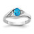 14k White Gold 6x4mm Oval Blue Topaz AA Diamond ring Y2107BT/AA