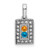 14K White Gold Family Jewelry Genuine Stone & Diamond Set Pendant XMPW41/2GY