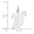 14KW White Gold Script Letter W Initial Charm YC249W