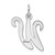 14KW White Gold Script Letter W Initial Charm YC249W