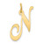 14k Large Fancy Script Letter N Initial Charm YC654N