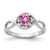 14k White Gold 6x4mm Oval Pink Sapphire AA Diamond ring Y2086SP/AA