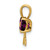 14k Gold Polished Rhodolite Bow Pendant XBS531