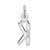 14K White Gold Small Slanted Block Letter K Initial Charm YC645K
