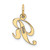 14K Small Fancy Script Letter R Initial Charm YC650R
