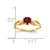 14k 5mm Heart Created Ruby AAA Diamond ring Y2186CR/AAA