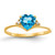 14k 6mm Heart Blue Topaz VS Diamond ring Y2185BT/VS
