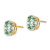 14k 10x8 Oval Checker-Cut Green Quartz Earrings XE90CG