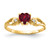 14k 5mm Heart Created Ruby A Diamond ring Y2186CR/A