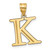 14k Polished Etched Letter K Initial Pendant YC1437K