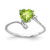 14k White Gold 6mm Heart Peridot AAA Diamond ring Y2155PE/AAA