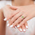 14k White Gold 6mm Heart Peridot AAA Diamond ring Y2155PE/AAA
