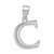 14kw Polished Etched Letter C Initial Pendant YC1437WC