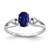 14k White Gold 7x5mm Oval Sapphire AA Diamond ring Y2190S/AA