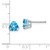 14k White Gold 6mm Trillion Blue Topaz Earrings XE94WBT