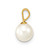 14K 6-7mm White Round Freshwater Cultured Pearl Pendant XF396