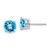14k White Gold 7mm Blue Topaz Earrings XE74WBT