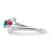 14k White Gold Genuine 3 Stone Mother's Ring XMR16/3WGY